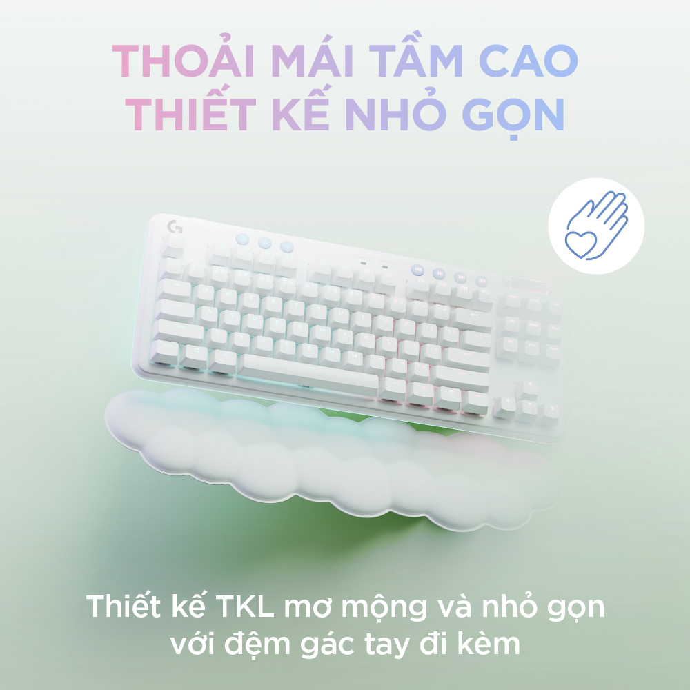 Bàn phím cơ gaming Logitech G715 TKL Aurora - Bluetooth & Lightspeed, RGB, 2 switch, PC, Mac, Laptop