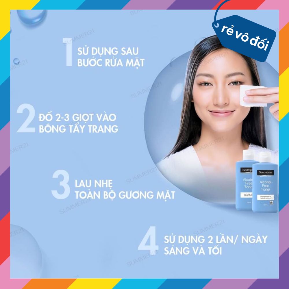 Combo Neutrogena Làm Sạch và Cân Bằng Da (Tẩy Trang Neutrogena 400ml & Nước Hoa Hồng Neutrogena 150ml)
