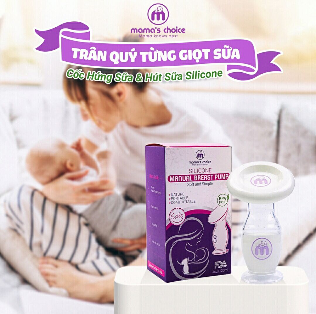 Cốc hứng sữa mama's choice - chất liệu silicon cao cấp siêu tiện lợi cho mẹ hút sữa, hứng sữa - sử dụng thay máy hút sữa
