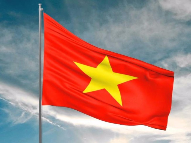 Cờ tổ quốc bằng vải kích thước 80x120cm