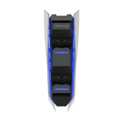 HONCAM Charging Station for PS5 Game Handle Controllers, Double Seat Chip Protection Fast Charger for PS5 Dual Charger
