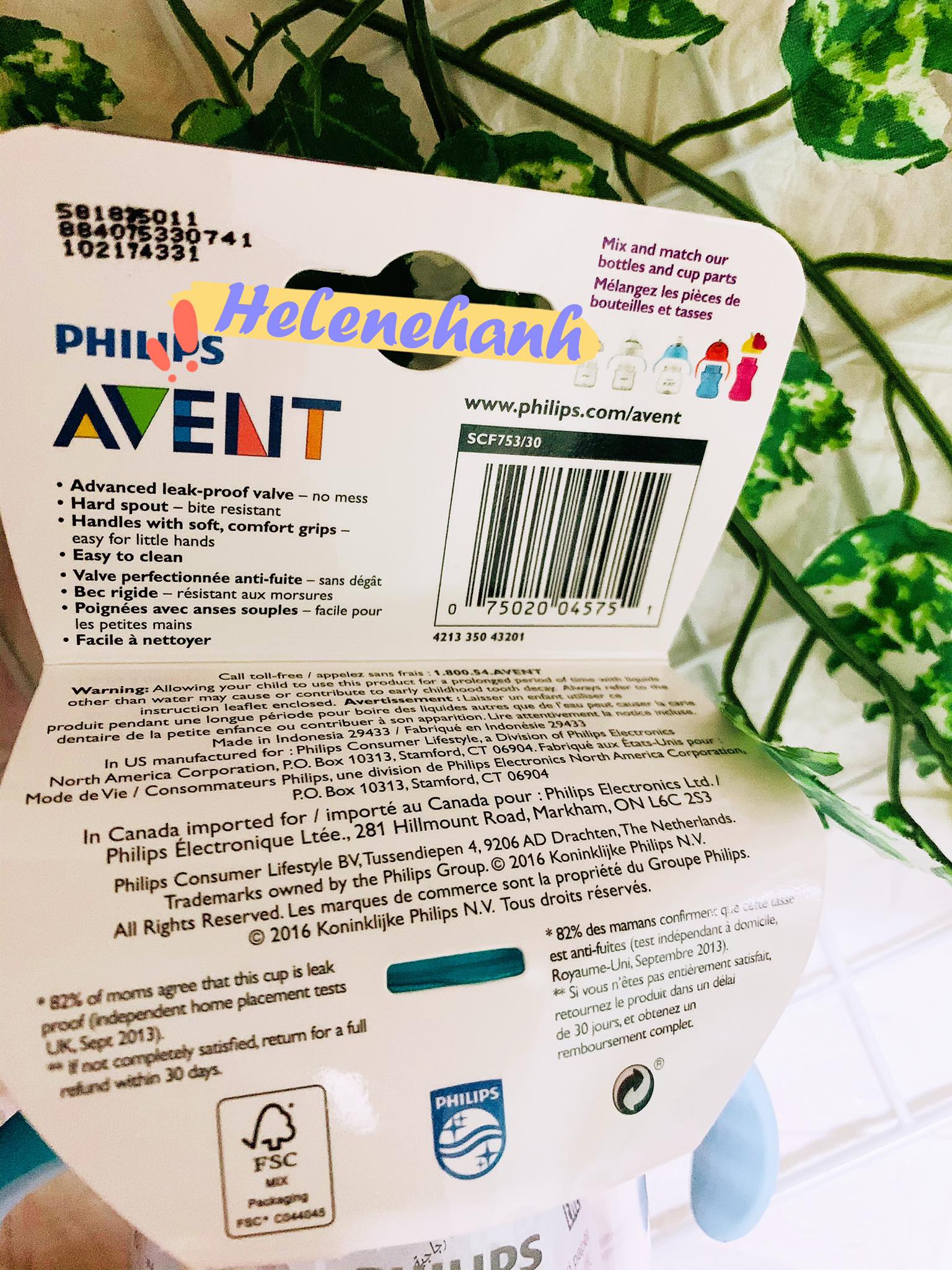 [Bill US] Bình tập uống nước PHILIPS AVENT 9m+ dung tích 200ML