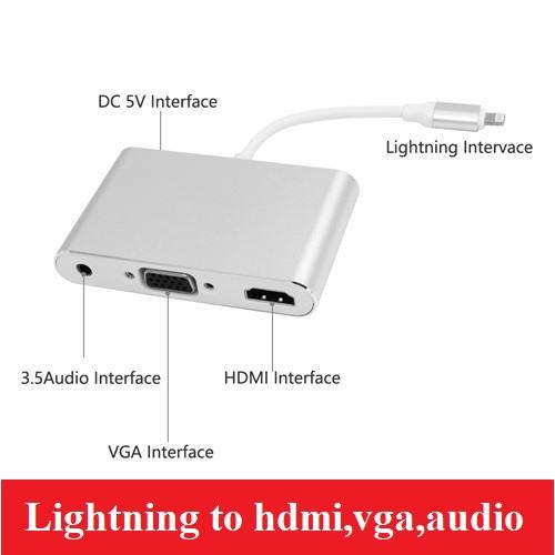 Lightning to AV HDMI TV VGA Audio Video Cable Adapter For iPhone 5 6 6S 7 7 plus iPad - intl