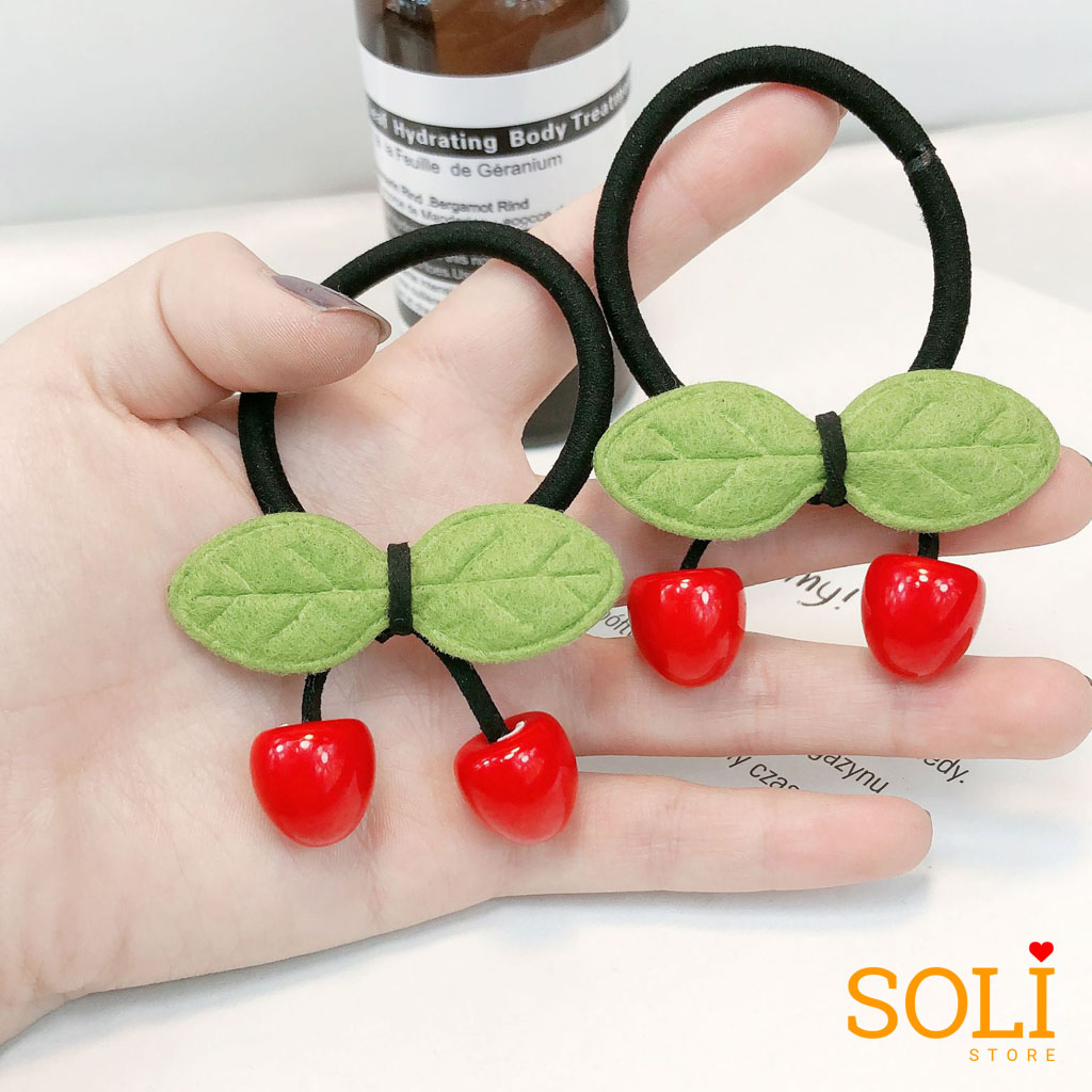 [Set 2] Cột tóc Cherry lá cây dễ thương CT96