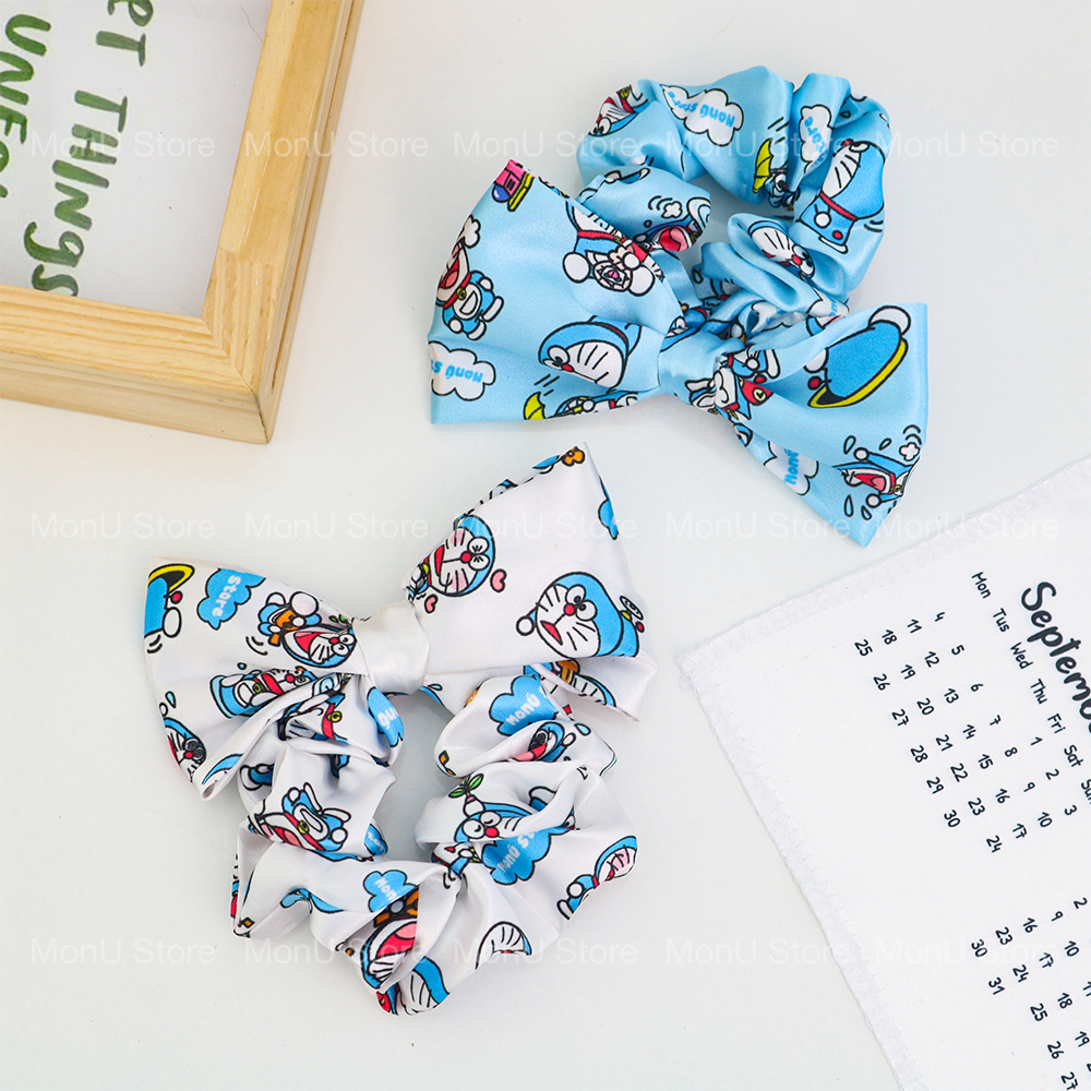 Cột tóc scrunchies nơ vải lụa DORAEMON DOREMON dễ thương cute MON0456