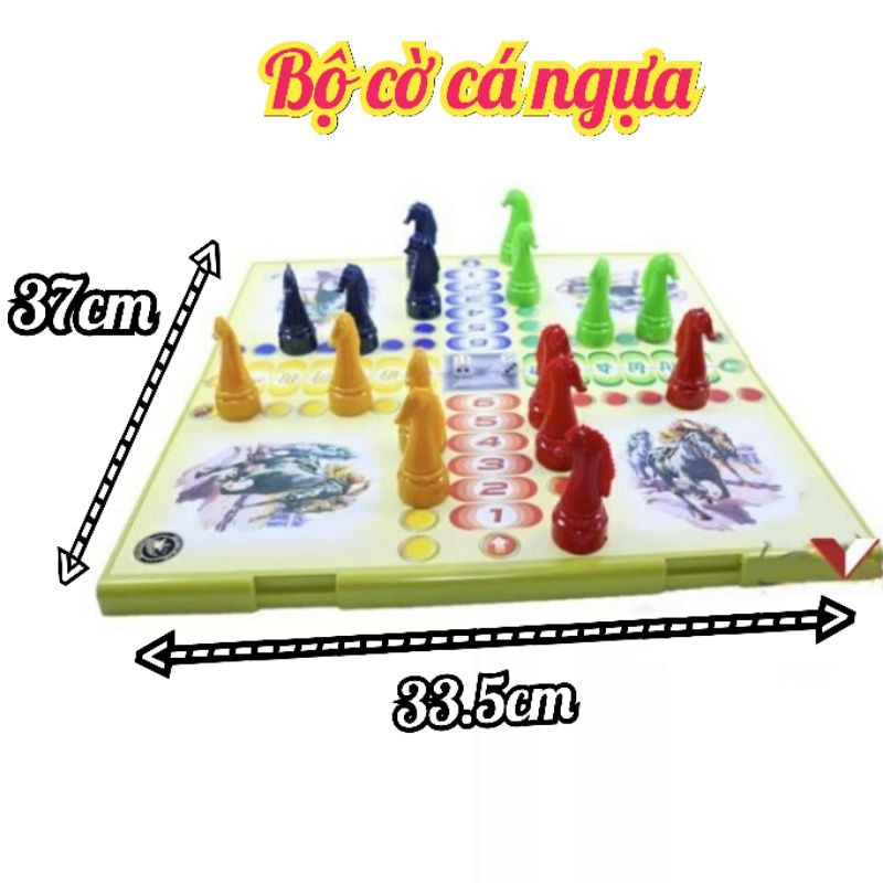 Bộ cờ giải trí có bàn nhựa 33.5 x 37 Cờ tướng cờ vua cờ cá ngựa cờ tỷ phú