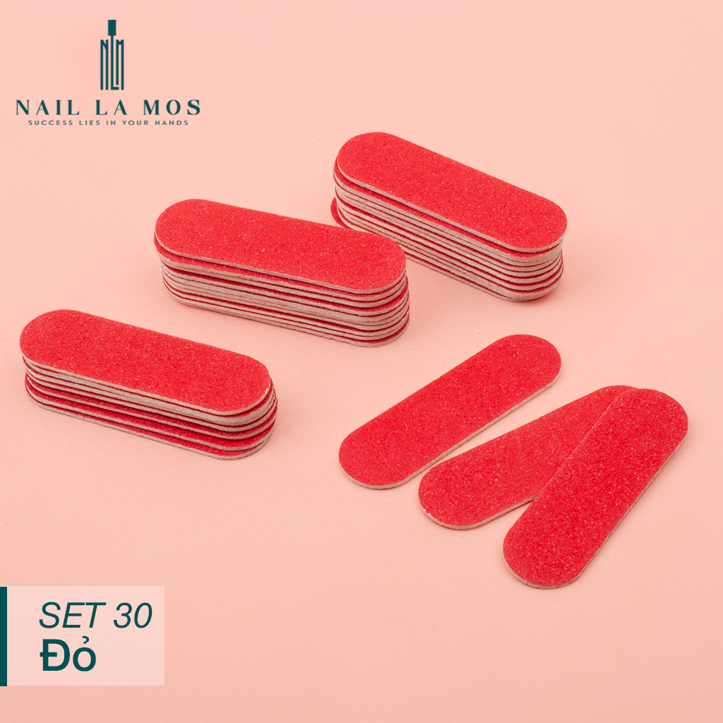 Set 10 chiếc dũa móng tay mini - Lốc 100 chiếc dũa mini hai mặt nhám tiện lợi, dùng trong Nail Box