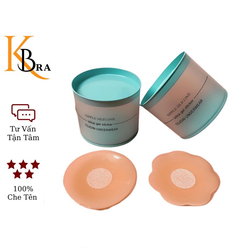Áo ngực dán silicon miếng dán ngực hộp 5 cặp dán nhũ hoa silicon tàng hình siêu rẻ siêu đẹp hộp xanh - 999