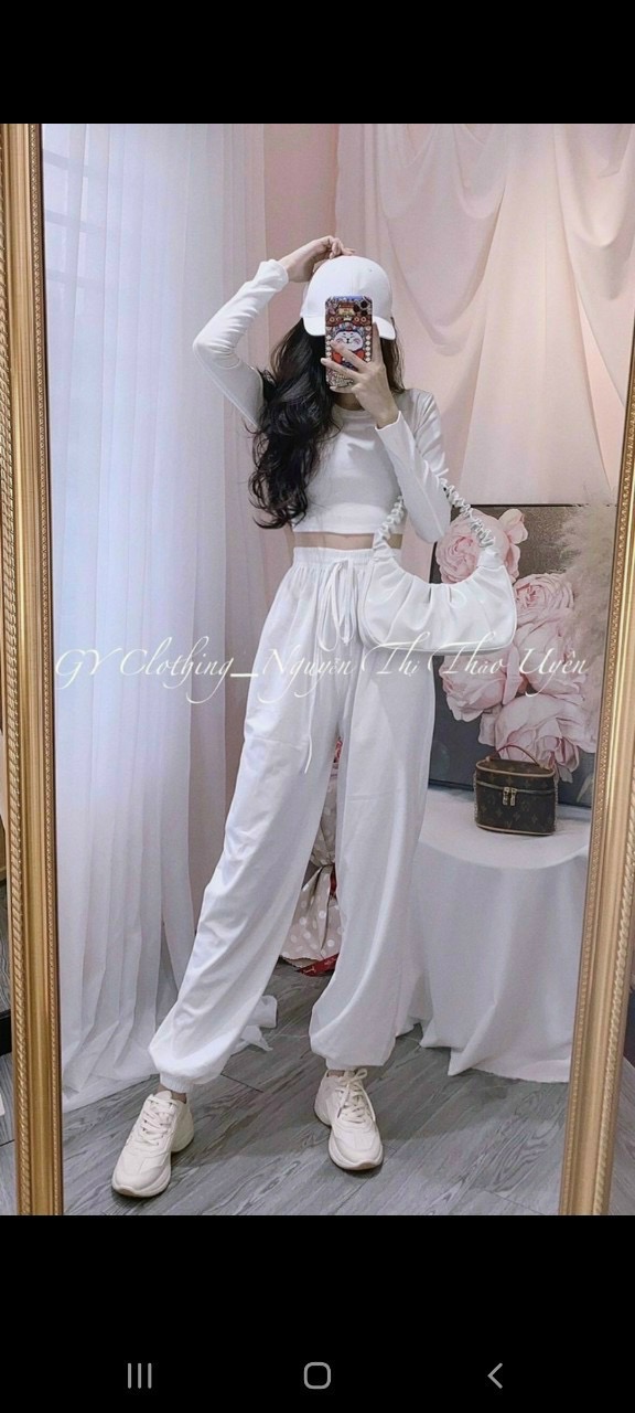 Sét bộ croptop tay dài-QH #setbonu