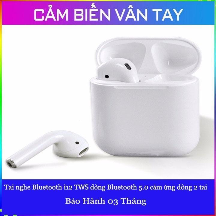 Tai nghe không dây Bluetooth i12 dòng V5.0 cảm ứng nghe nhạc gọi điện âm thanh lọc âm chuẩn