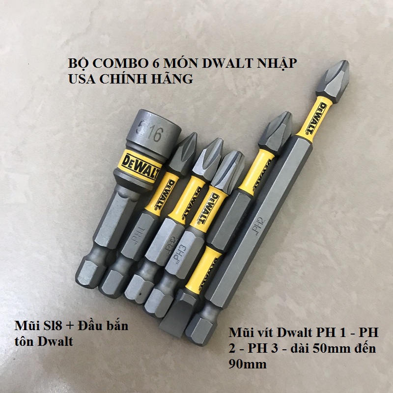 Bộ 6 Mũi Vít DeWalt Có Từ Nhập