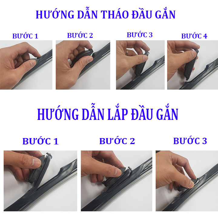 Bộ 2 thanh gạt nước mưa ô tô đa năng Nano cao cấp cho các xe Chevrolet, Daewoo: Cruze-Aveo-Captiva-Trax-Spark-Lacetti-Gentra-Lanos-Matiz-Orlando-Colorado​​​​​​​​​​​​​​