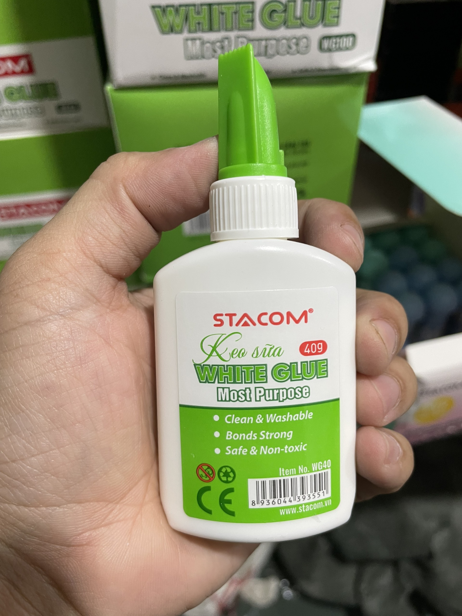 Keo sữa trắng 40g stacom wg40