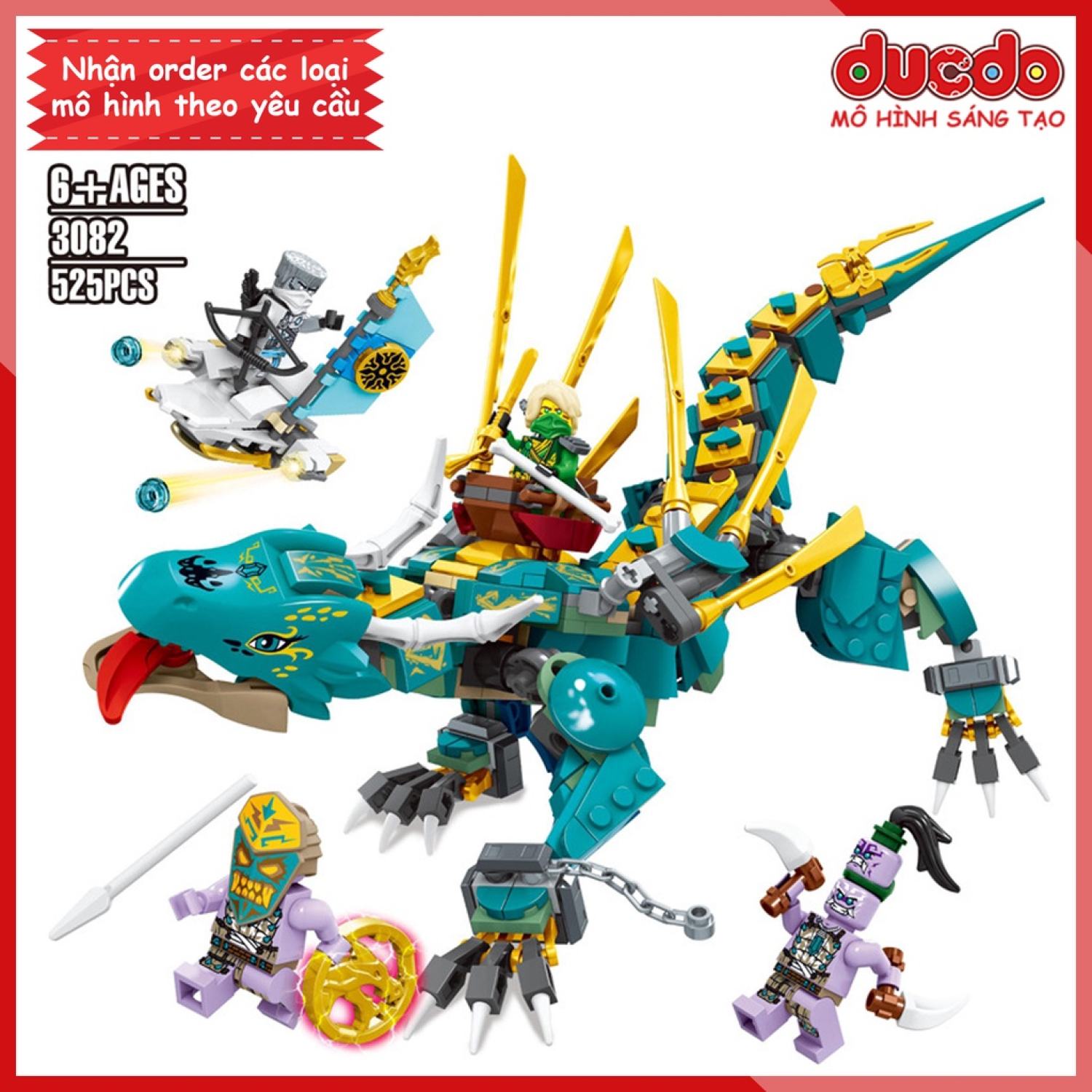 Zm 3082 lắp ɡhép ninjago rồng thần jungle của lloyd - đồ chơi xếp hình mô hình ninja 71746 jungle dragon