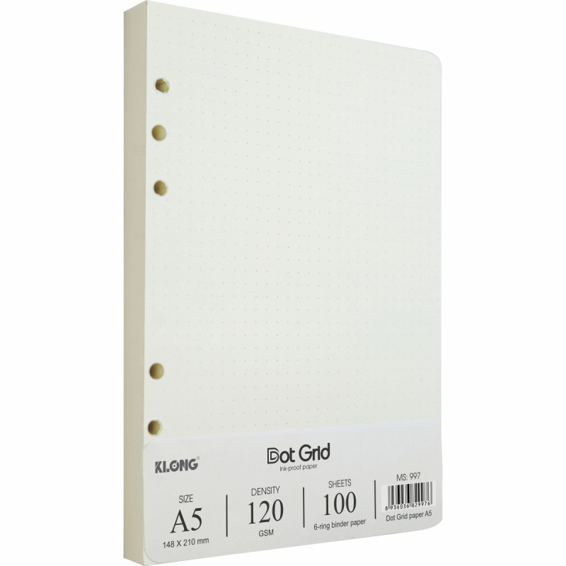 Ruột giấy refill sổ còng Dot Grid A5 Klong - 100 tờ; MS: 997