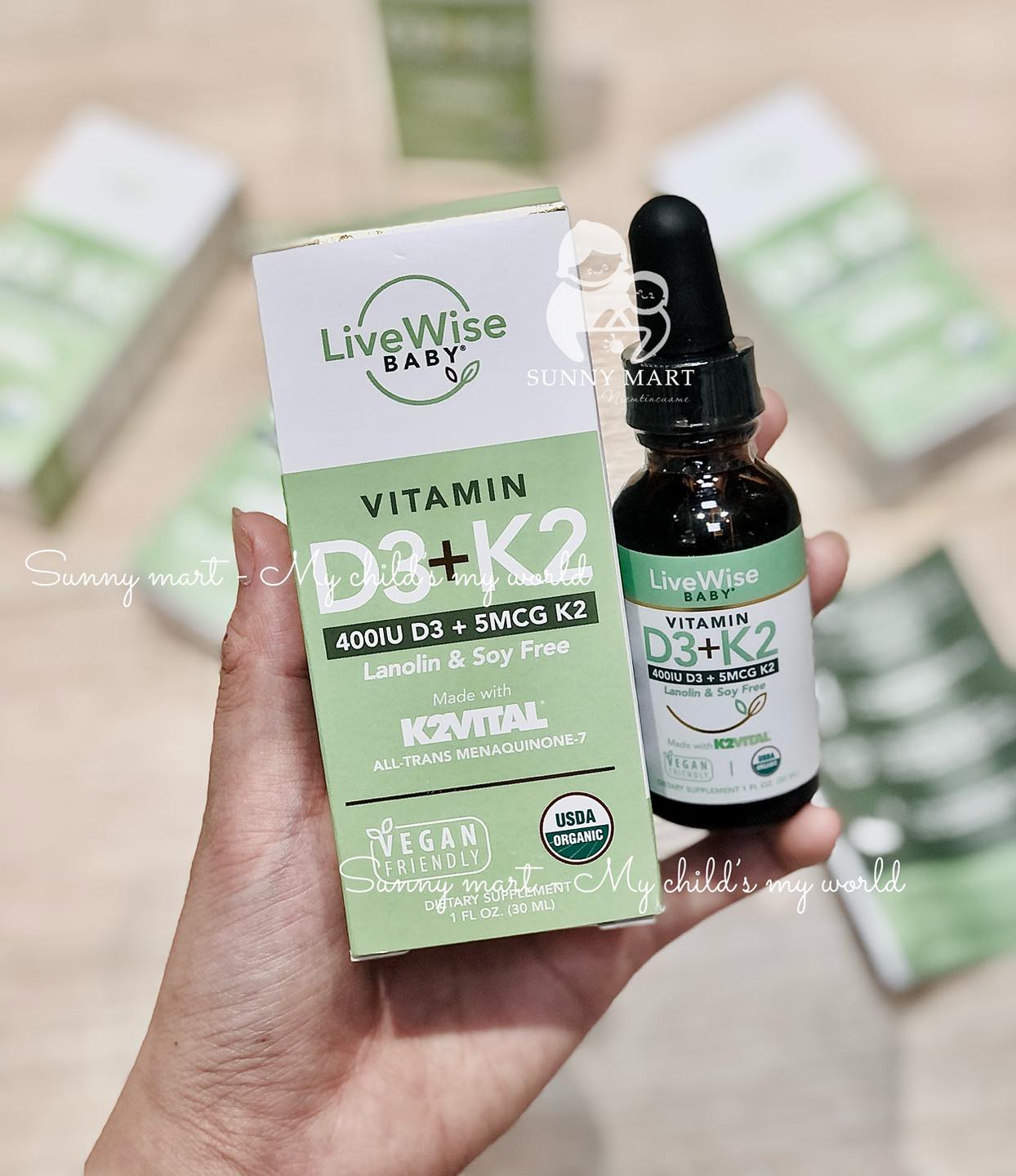 Vitamin D3 + K2 LiveWise Baby Mỹ 30ml (0-3y)