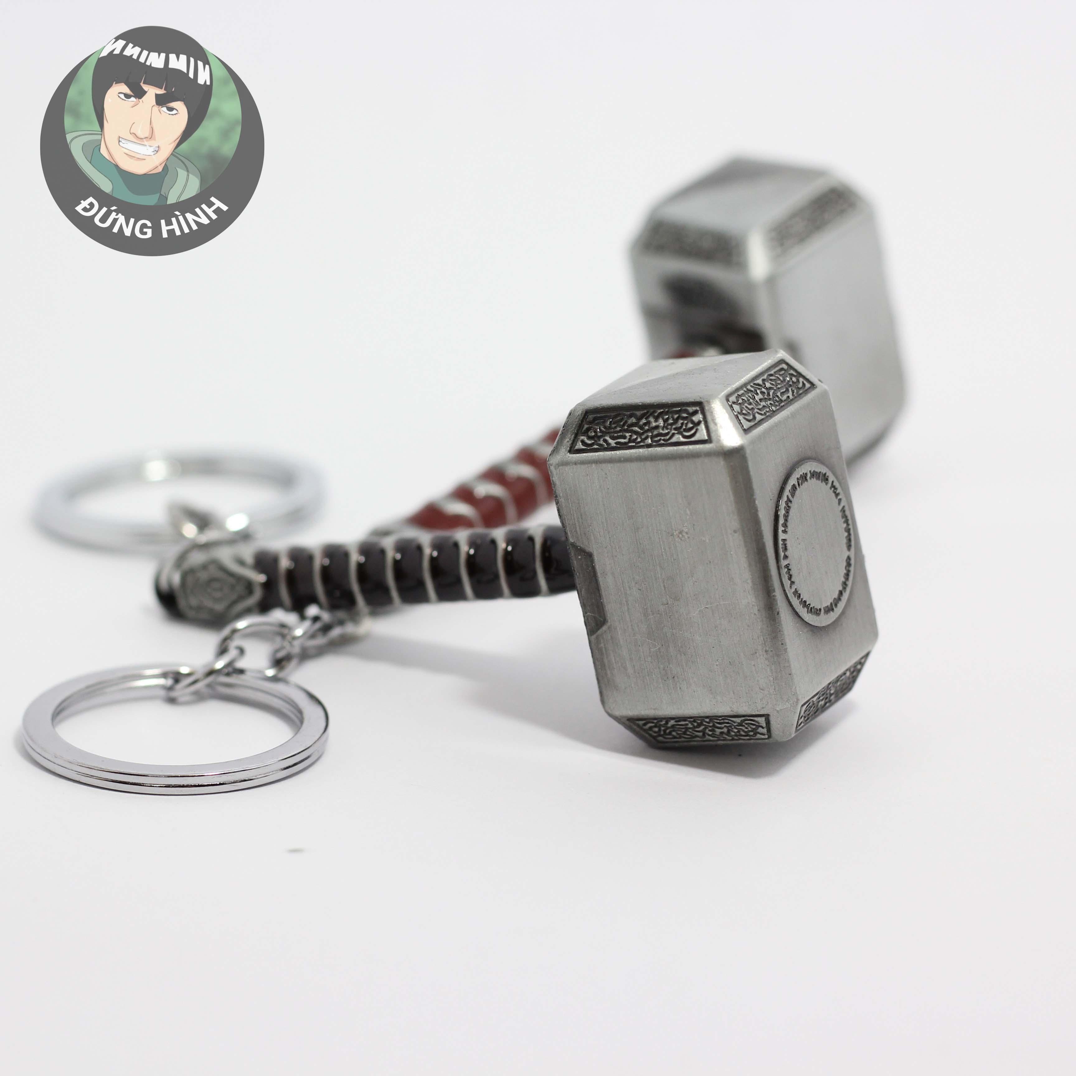 Móc Chìa Khóa Marvel - Búa Thor Mjolnir Black Silver