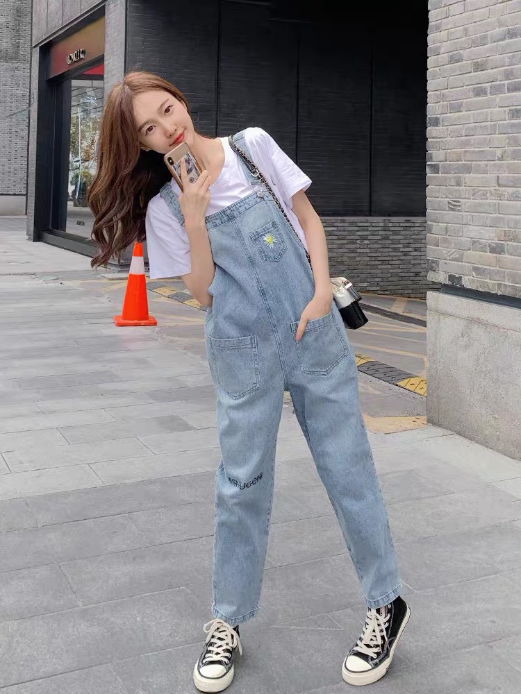 [HCM]YẾM JEAN NỮ MẪU DÀI THÊU HOA CÚC SIÊU HOT THỜI TRANG CAO CẤP BINSTORE94 B76