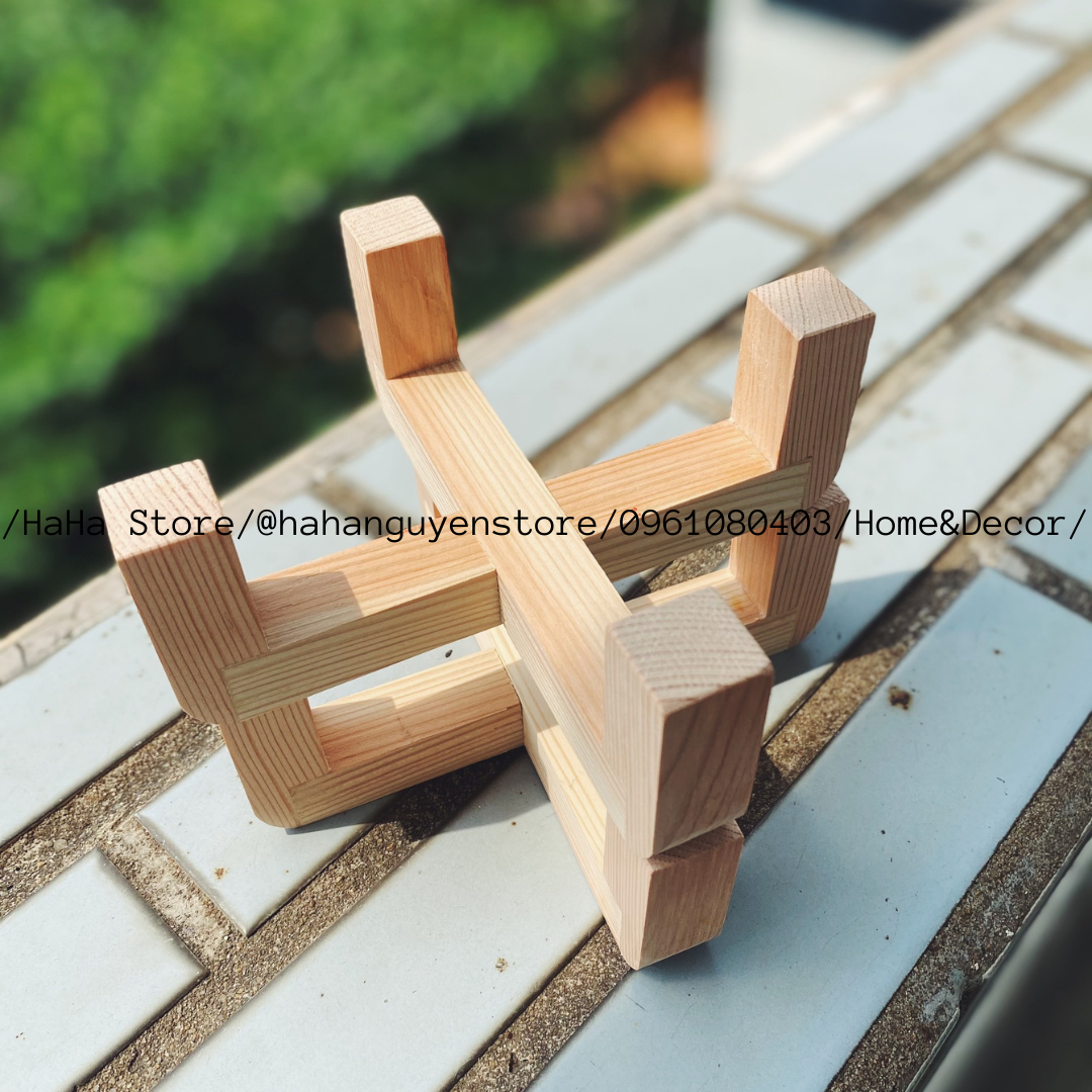 Đôn Gỗ Đặt Chậu Cây ĐỂ BÀN Decor Chậu Cây CCG05-DB