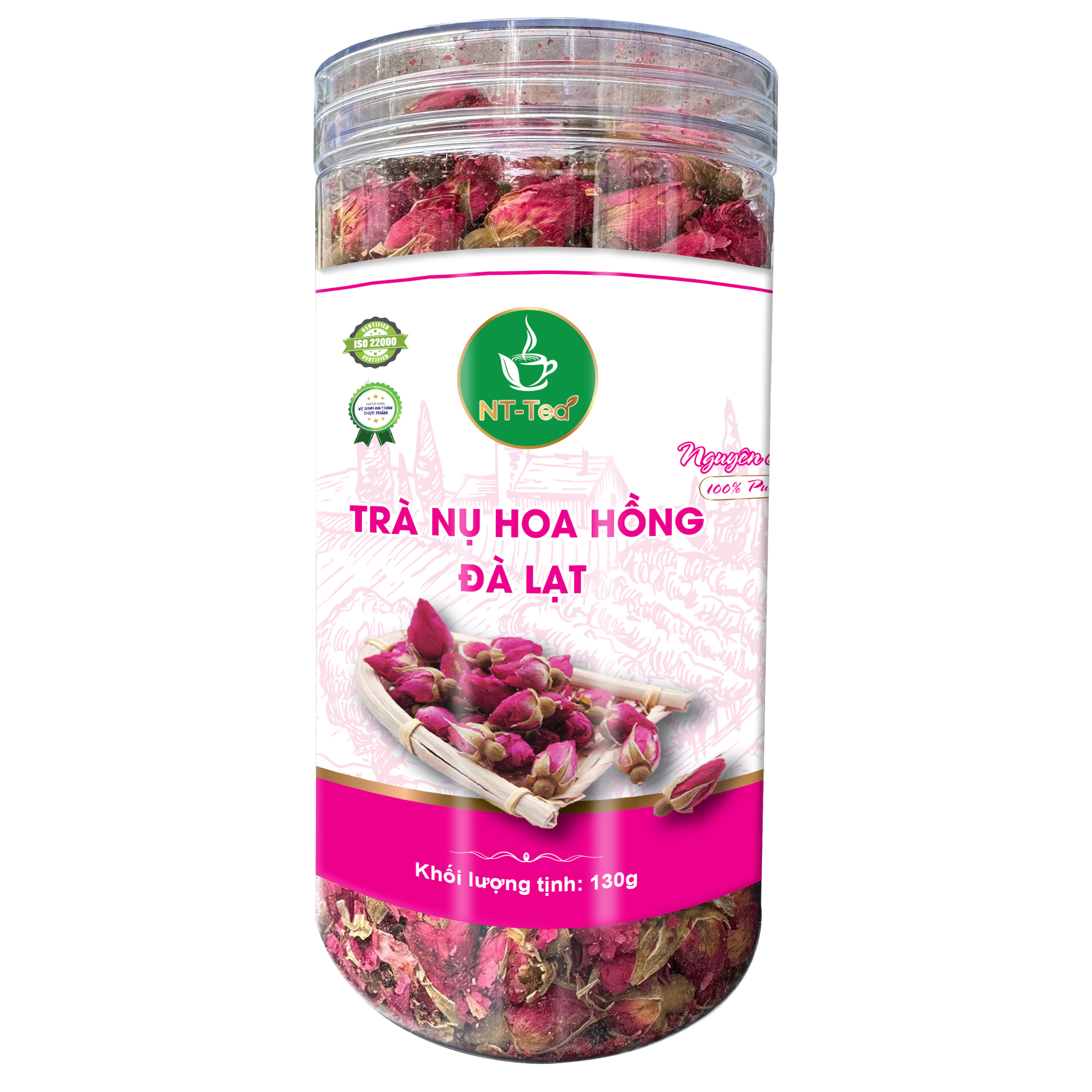 Trà Nụ Hoa Hồng Đà Lạt NT-Tea Hũ 130gr - Nhất Tín Food