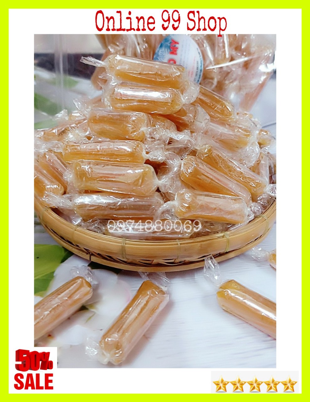 (Freeship) 1kg of Ben Tre Spicy Ginger Candy