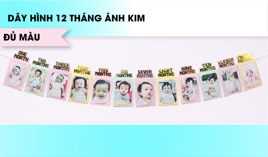 [HCM]DÂY TREO HÌNH 12 THÁNG CHO BÉ