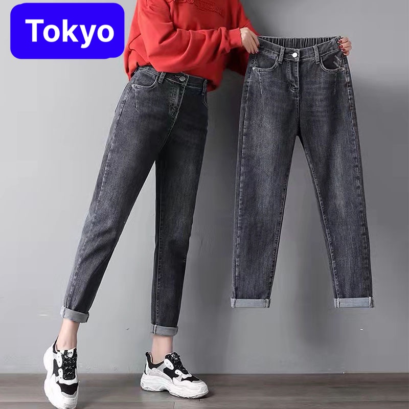 QUẦN BAGGY JEAN NỮ XANH LƯNG THUN CẠP CHUN NÂNG MÔNG HÀN QUỐC PR-415 HOT TREND 2023 - TOKYO FASHIOn