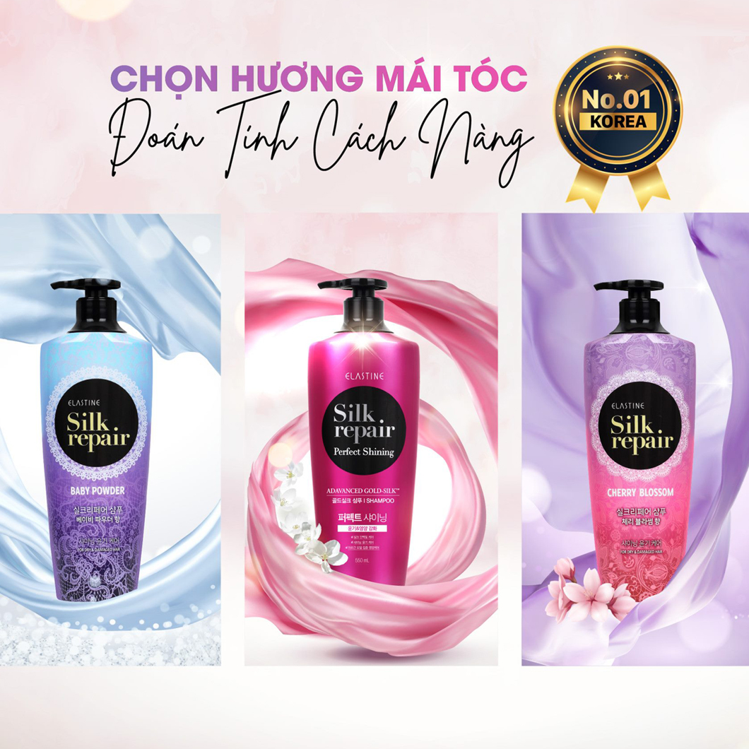Dầu gội Elastine Silk Repair (hồng) (hongthamshopcom)