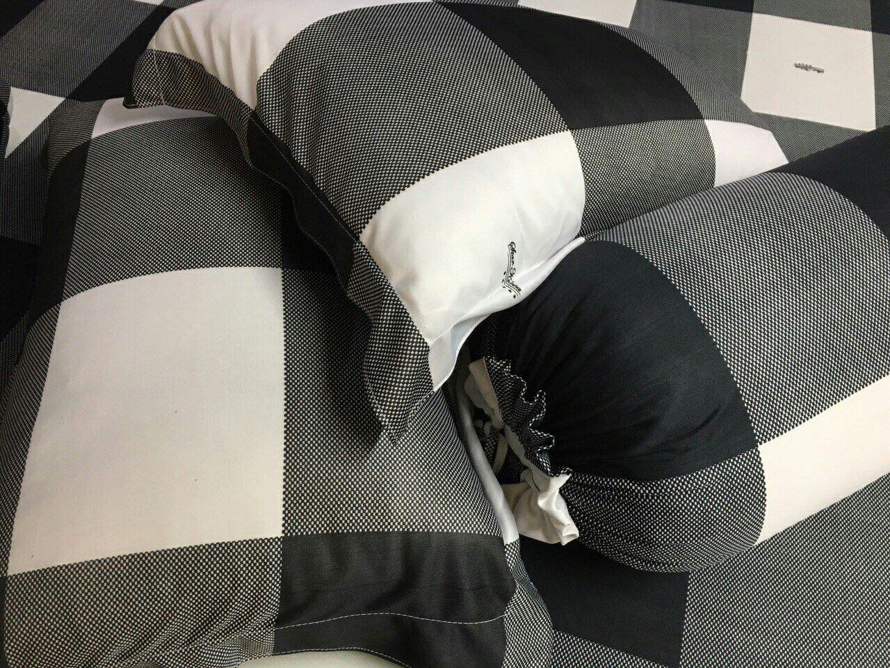 Bộ ga giường - drap thun caro ( 1 ga nệm, 2 vỏ gối nằm, 1 vỏ gối ôm)