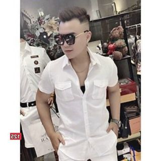 Áo somi nam ngắn tay màu trắng chất dũi thời trang phong cách trẻ trung Near store9999 M14 thumbnail
