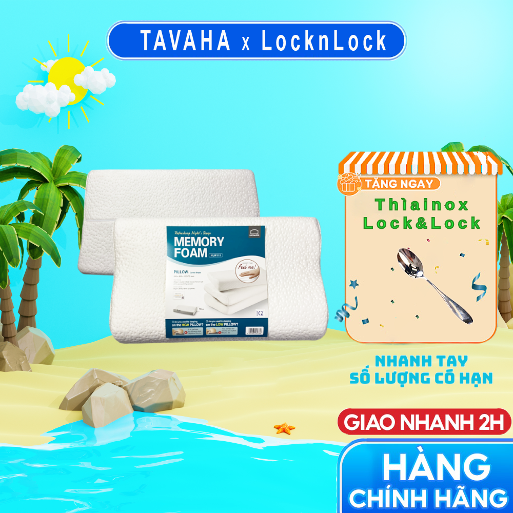 Gối Memory foam 50D Lock&Lock hình cong – HLW111