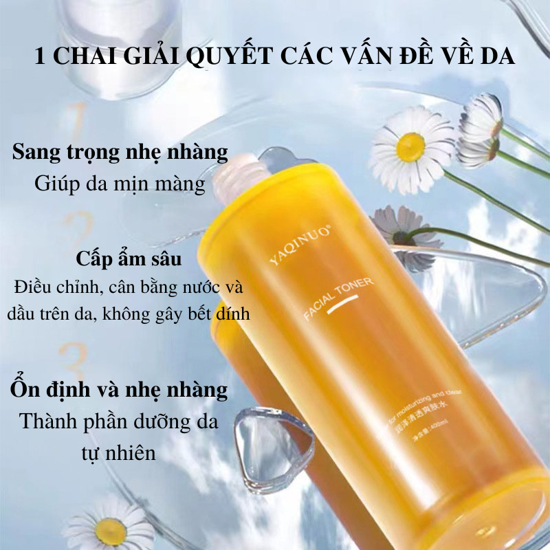 Toner Chiết Xuất Hoa Cúc Yaqinuo Dưỡng Ẩm Làm Sáng Da Làm Đều Màu Da Thu Nhỏ Lỗ Chân Lông Dung Tích 400ML