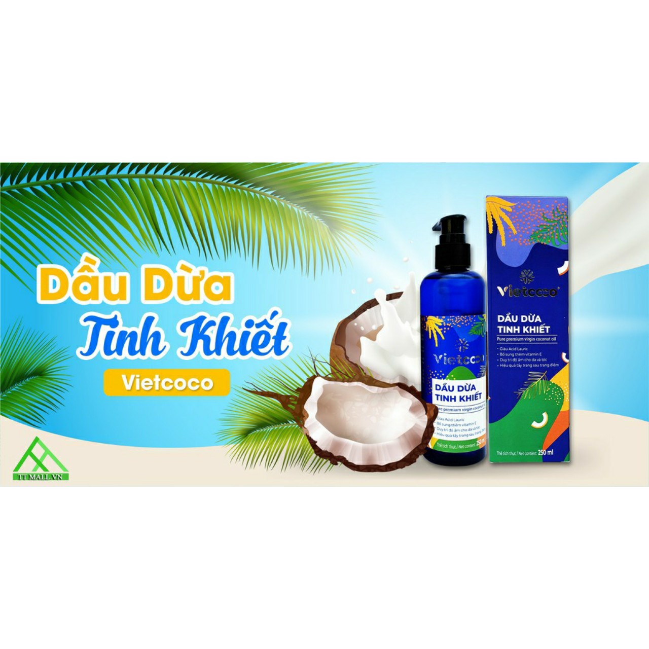 Dầu Dừa Tinh Khiết Dạng Xịt 130ml Vietcoco