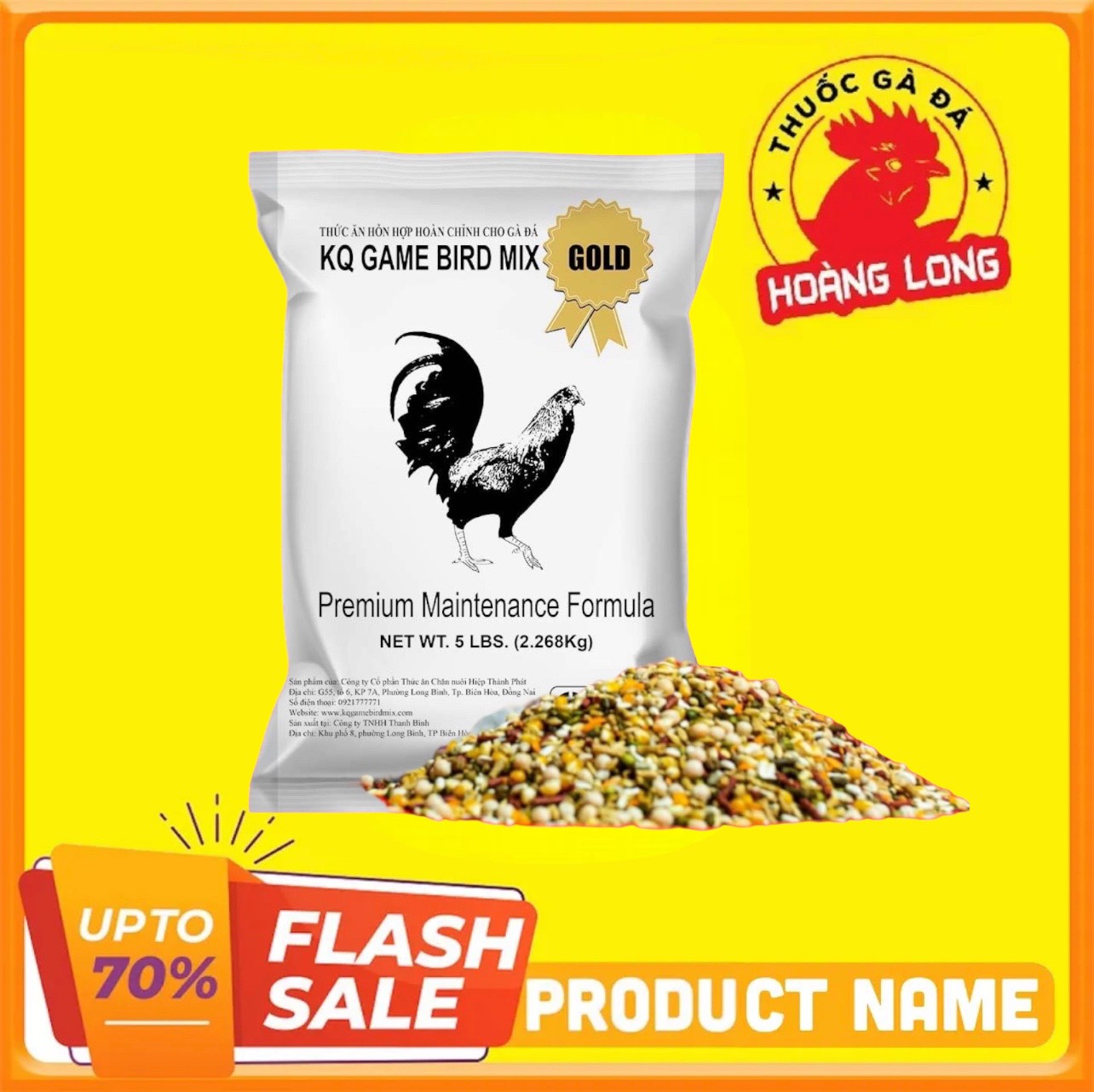 Ngũ cốc gà đá kq game bird mix gold cho gà tơ 2,268