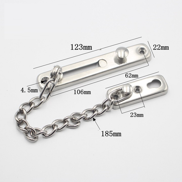 Chốt cửa khóa gài dây xích inox an toàn