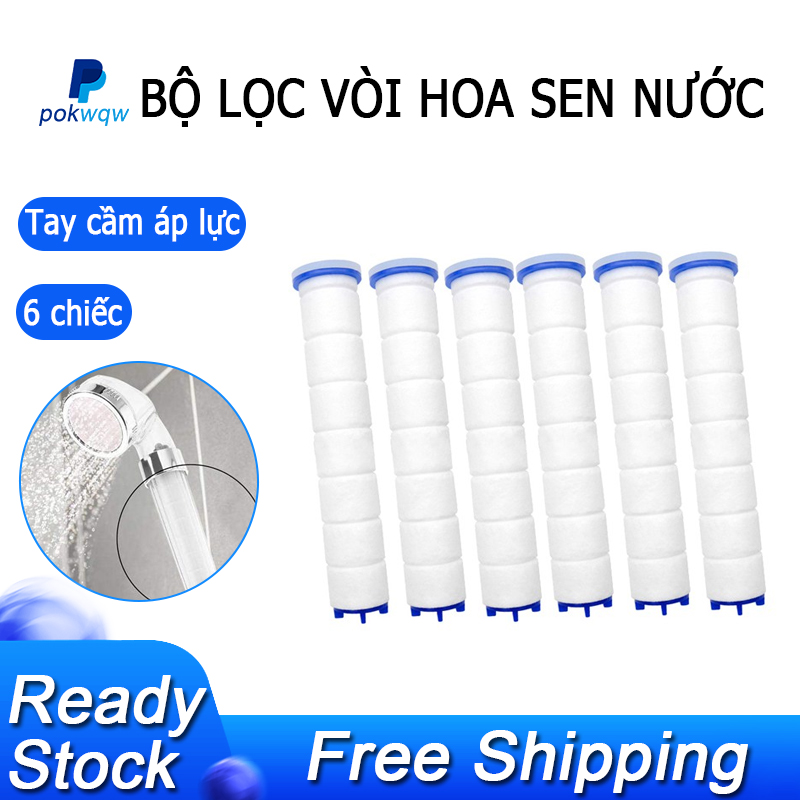 6 Pcs Of High Pressure Hand-Held Water Shower Filter Bathroom Bath Shower Filter Core Water Purification