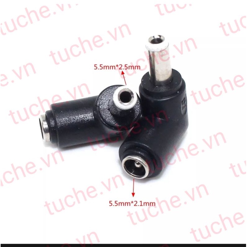 Đầu chuyển sạc từ đầu 5.5*2.1mm gập sang đầu 5.5*2.5mm