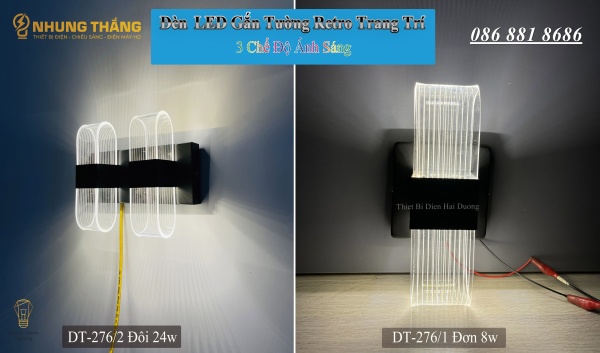 Bảng giá Đèn LED Gắn Tường Retro DT-276 - Trang Trí Trong Nhà , Cầu Thang , Hành Lang - 3 Chế Độ Ánh Sáng - Energy Green Lighting - Bảo Hành 1 Năm - Có Video