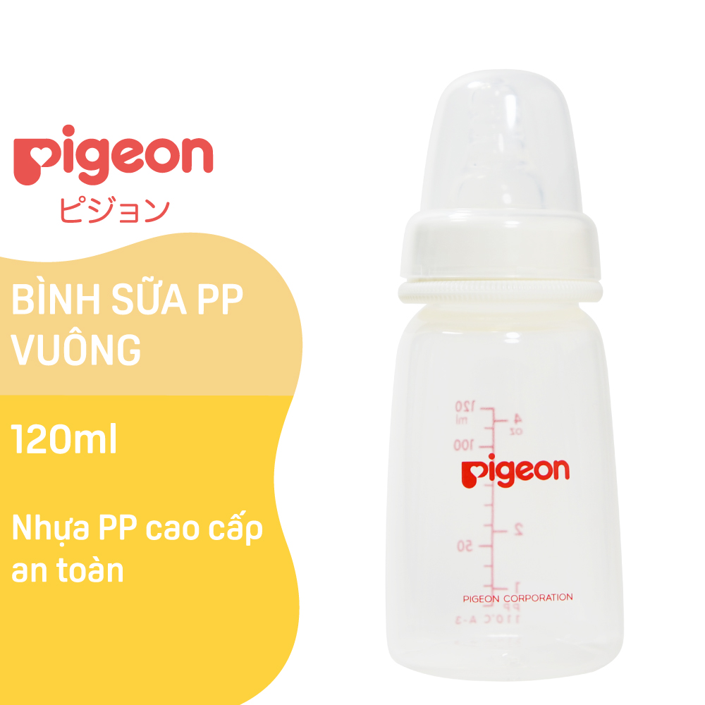 Pigeon Baby Milk Bottle with Narrow Neck, High-Quality Pp Plastic, 120ml (S), Super Soft Nipple, Anti-Choking, Anti-Colic, Genuine for Newborns