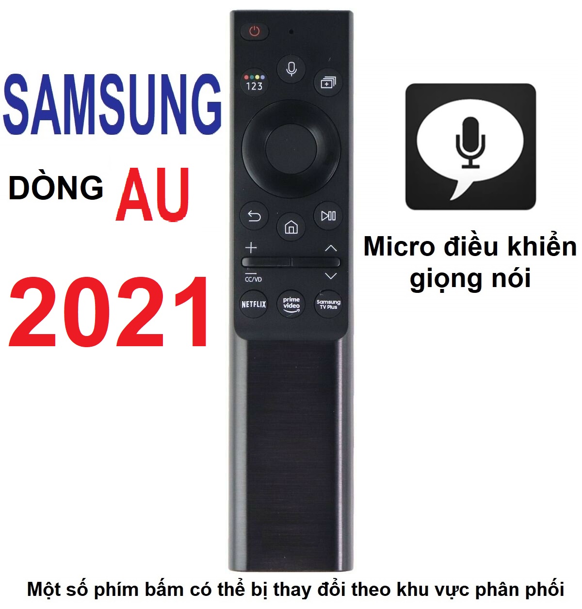 Remote điều khiển tivi SAMSUNG dòng AU giọng nói micro (MODEL 2021 - One remote - Micro điều khiển giọng nói)