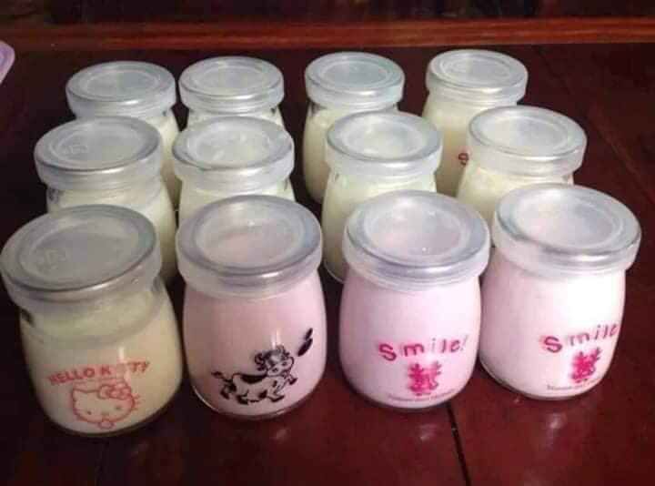 Hộp 12 hũ đựng sữa chua thủy tinh