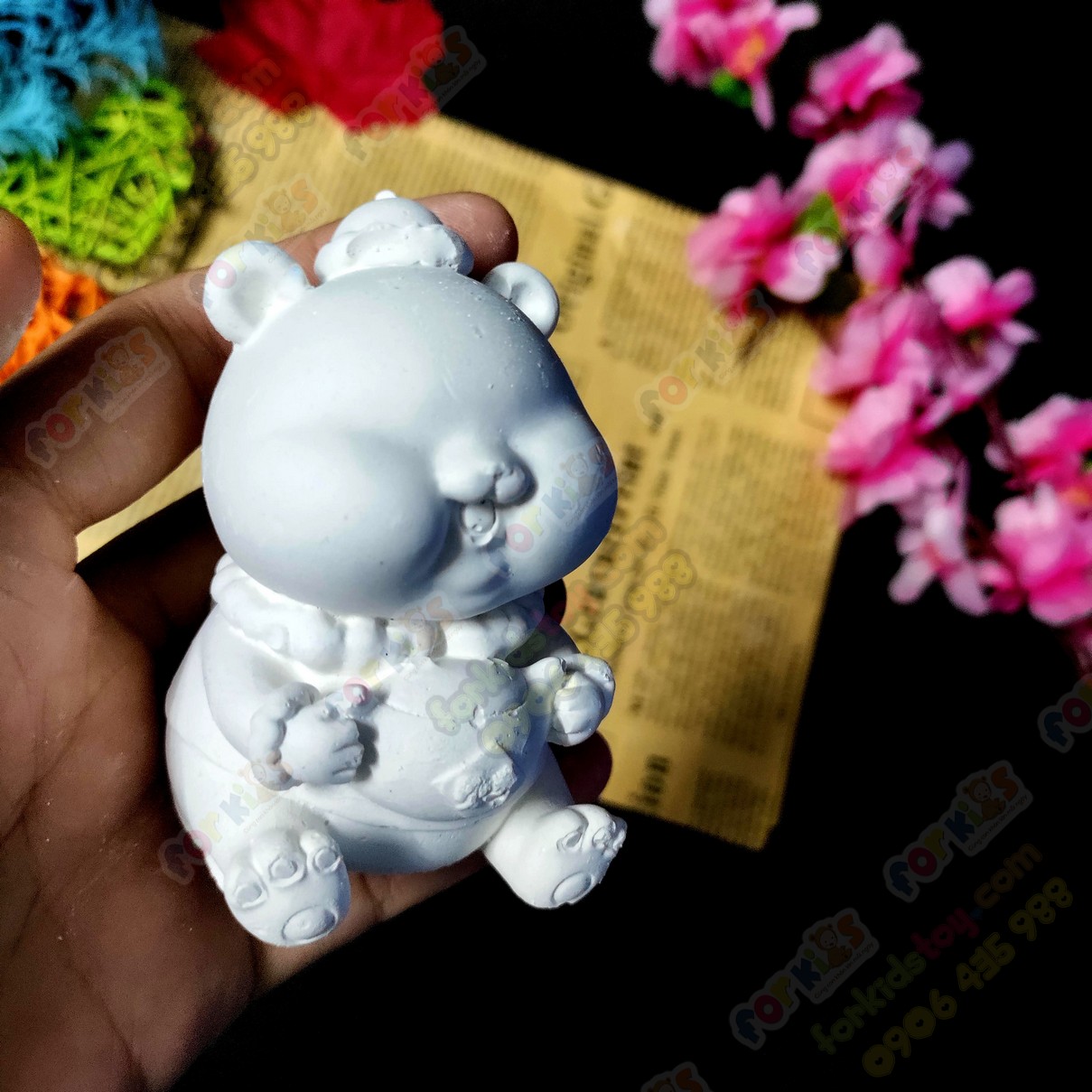 Coloring statue, cat puppy, M size, gypsum statue, sculpture