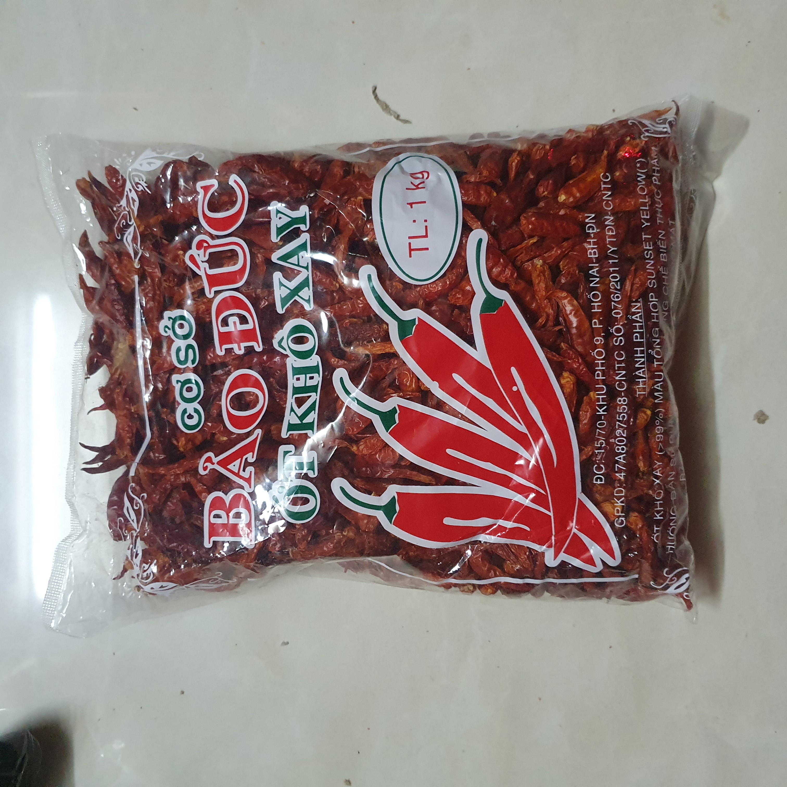 Ớt trái khô bảo Đức 500g, cam kết hàng đúng mô tả, chất lượng đảm bảo, an toàn cho người sử dụng