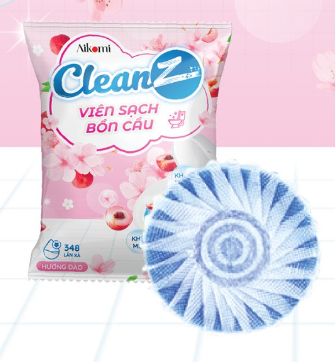 Viên thả bồn cầu CleanZ sạch khuẩn thơm mát tẩy sạch mảng bám khử mùi diệt vi khuẩn toilet thế hệ mới hương đào 50g/gói