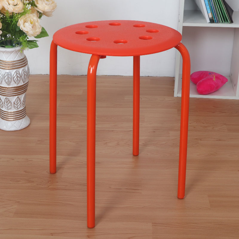 Ghế đẩu đôn tròn chân sắt IKEA Marius - đỏ