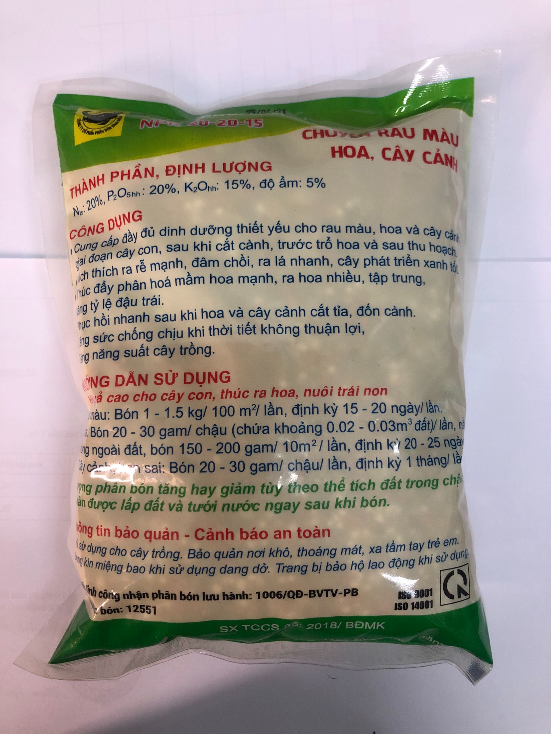 PHÂN BÓN ĐẦU TRÂU NPK 20-20-15 (1KG)