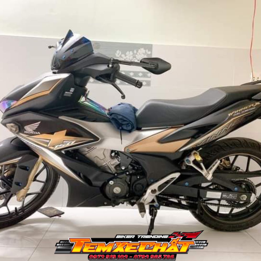 [KÈM QUÀ TẶNG] Tem xe winner X , tem rời cao cấp dán xe đen vàng đồng , bạc