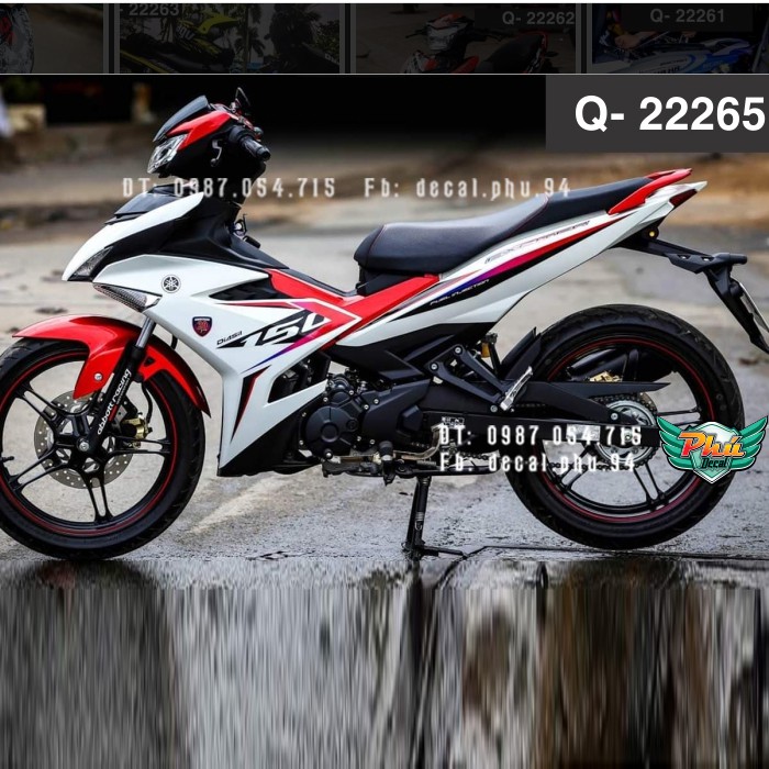 Tem rời EX 150 bản kỉ niệm trắng đỏ 2