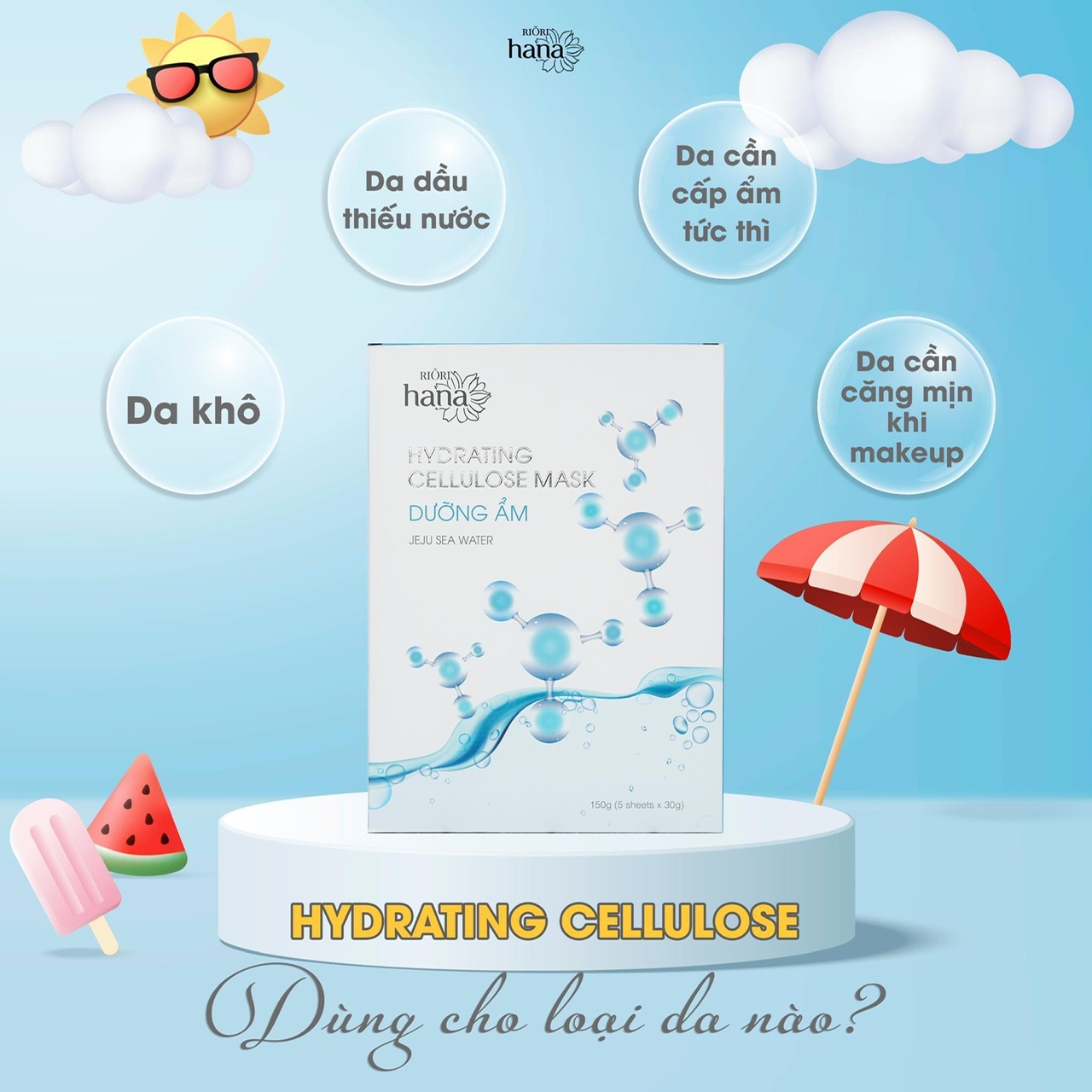 17.	(Miếng Rời) Mặt Nạ Sinh Học Cao Cấp RIORI - CELLULOSE MASK 30g