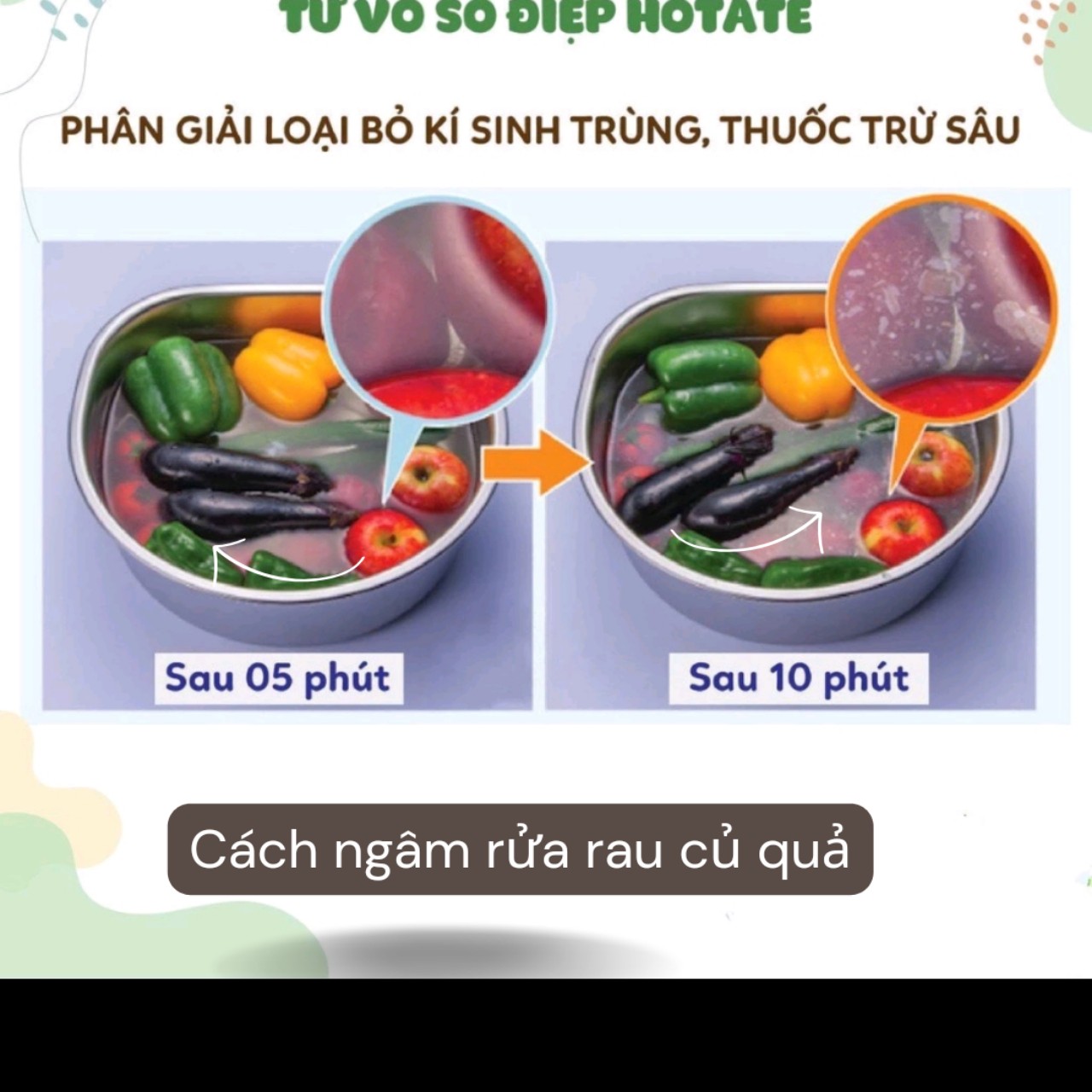 Bột rửa rau củ quả từ bột vỏ sò lọ 100g Nhật Bản